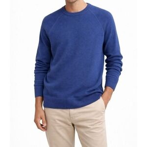 AYR The Two-A-Days Bocce Blue 100% Merino Wool Crew Neck Pullover Sweater-S